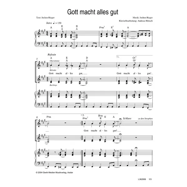 Produktbild des Artikels Gott macht alles gut (Noten - Download)