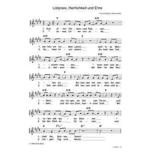 Produktbild des Artikels Lobpreis, Herrlichkeit und Ehre (Noten - Download)
