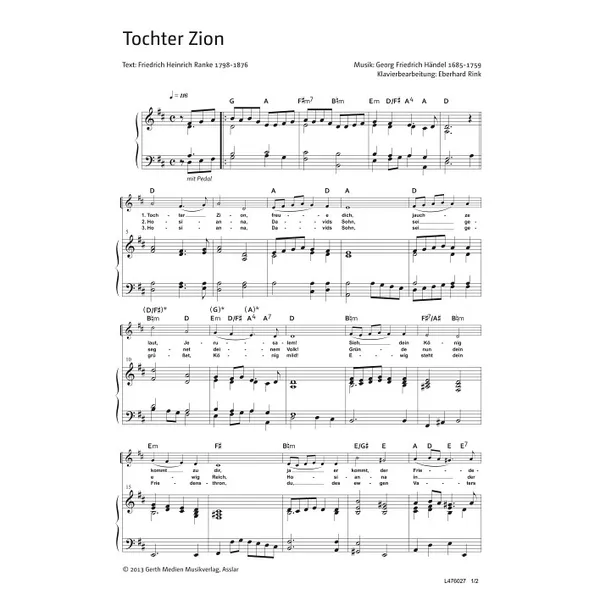 Produktbild des Artikels Tochter Zion (Noten - Download)
