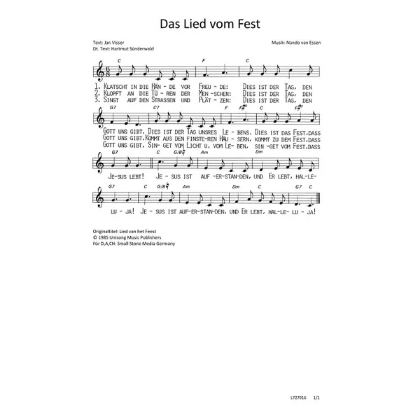 Produktbild des Artikels Das Lied vom Fest (Noten - Download)