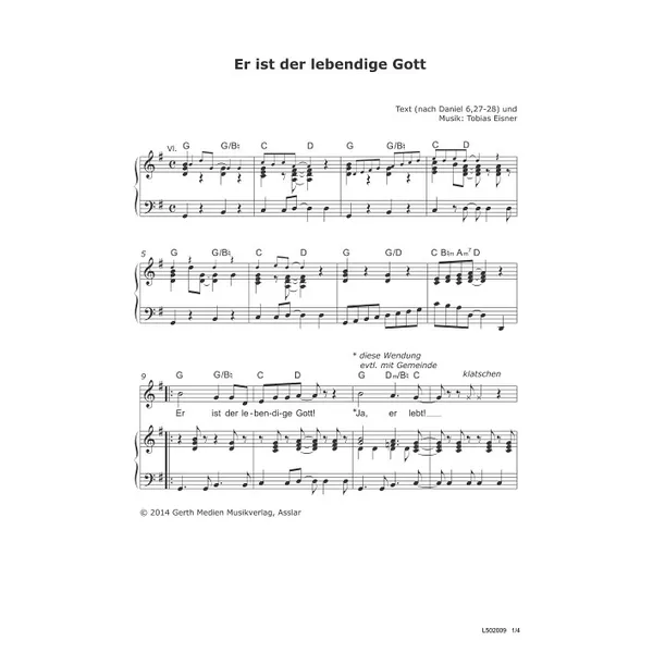 Produktbild des Artikels Er ist der lebendige Gott (Noten - Download)