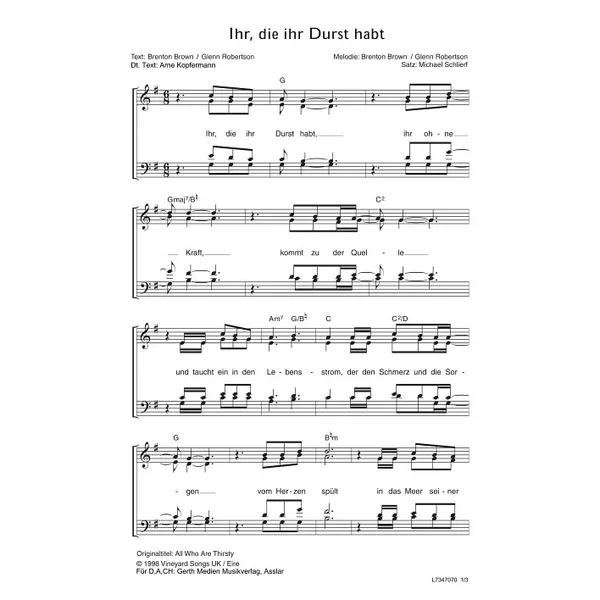 Produktbild des Artikels Ihr, die ihr Durst habt (Noten - Download)