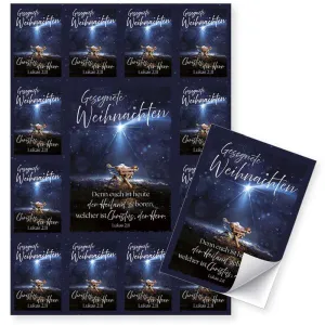 Produktbild des Artikels Aufkleber-Gruß-Karten: Gesegnete Weihnachten Lk.2,11, 4 Stück (Schreibwaren)