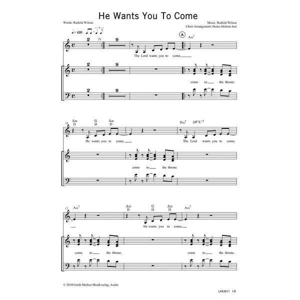 Produktbild des Artikels He Wants You To Come (Noten - Download)