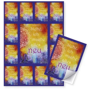 Produktbild des Artikels Jahreslosung 2026 - Aufkleber-Grußkarten, 4 Stk Aquarell (Schreibwaren)