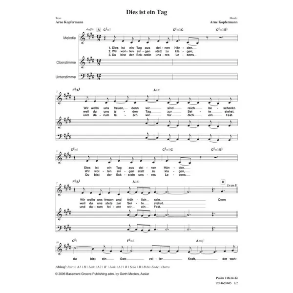 Produktbild des Artikels Dies ist ein Tag (Noten - Download)