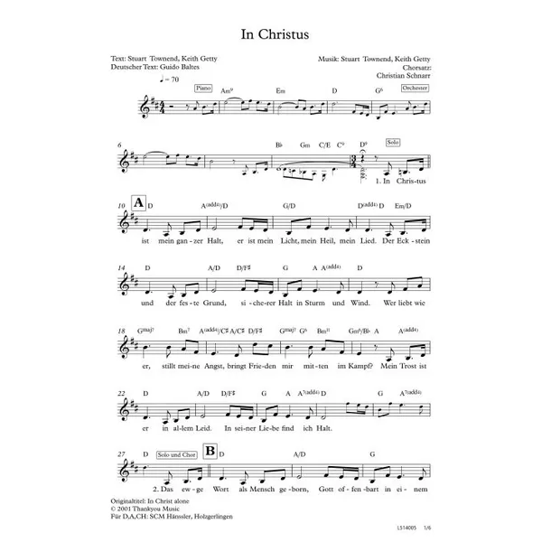 Produktbild des Artikels In Christus (Noten - Download)