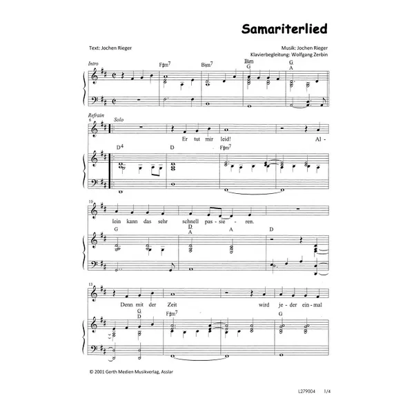 Produktbild des Artikels Samariterlied (Noten - Download)