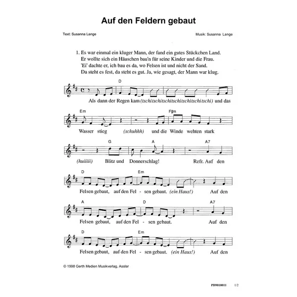 Produktbild des Artikels Auf den Feldern gebaut (Noten - Download)