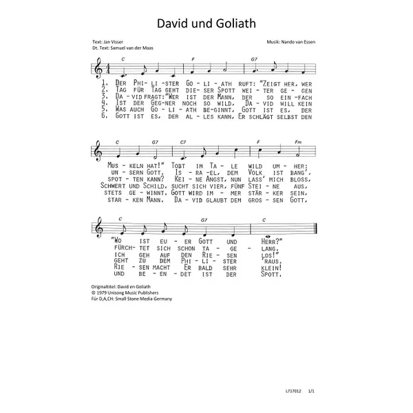 Produktbild des Artikels David und Goliath (Noten - Download)