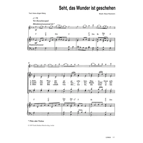 Produktbild des Artikels Seht, das Wunder ist geschehen (Noten - Download)
