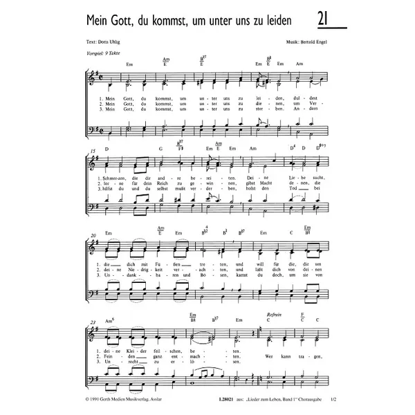 Produktbild des Artikels Mein Gott, du kommst, um unter uns zu leiden (Noten - Download)
