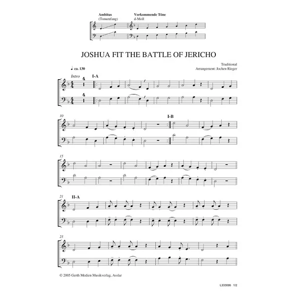 Produktbild des Artikels Joshua Fit The Battle Of Jericho (Noten - Download)