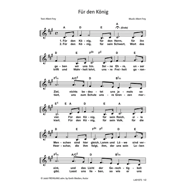 Produktbild des Artikels Für den König (Noten - Download)