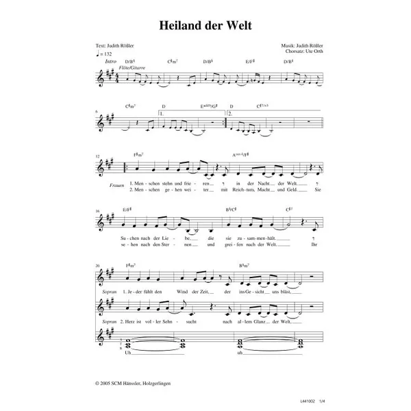 Produktbild des Artikels Heiland der Welt (Noten - Download)