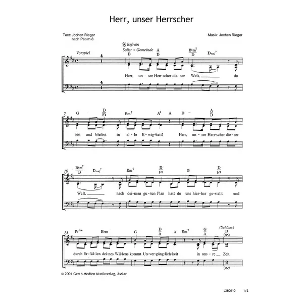 Produktbild des Artikels Herr, unser Herrscher (Noten - Download)