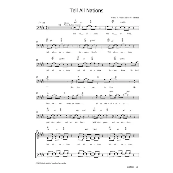 Produktbild des Artikels Tell All Nations (Noten - Download)