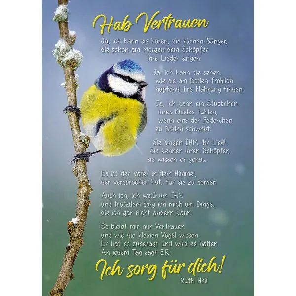 Produktbild des Artikels Postkarten: Hab Vertrauen, 4 Stück (Schreibwaren)