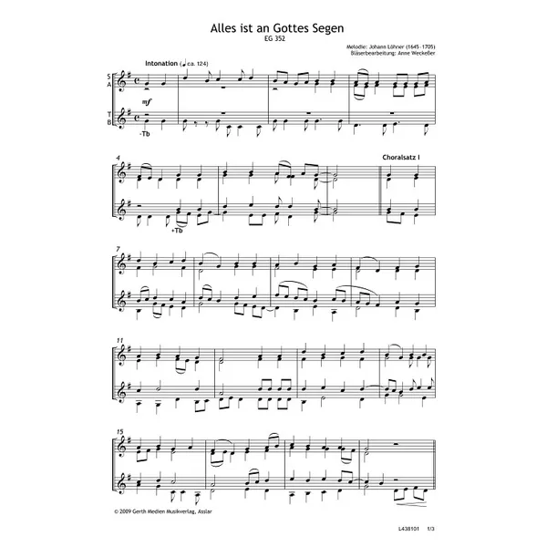 Produktbild des Artikels Alles ist an Gottes Segen (Noten - Download)