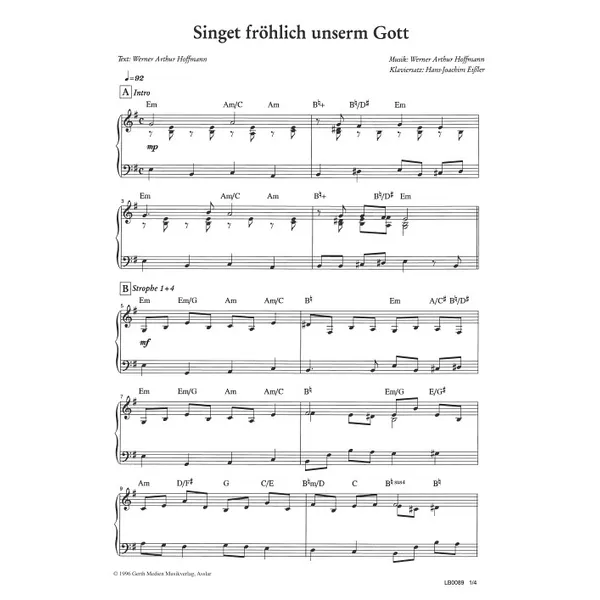 Produktbild des Artikels Singet fröhlich unserm Gott (Noten - Download)