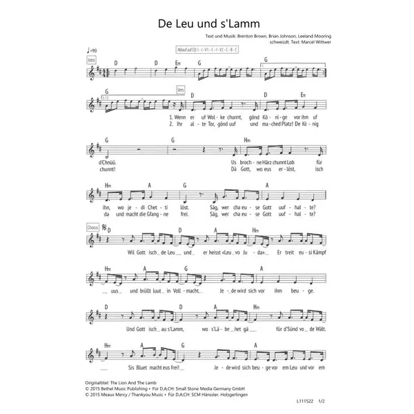 Produktbild des Artikels De Leu und s'Lamm (Noten - Download)