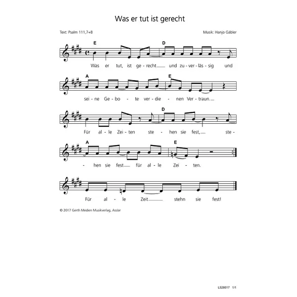 Produktbild des Artikels Was er tut ist gerecht (Noten - Download)