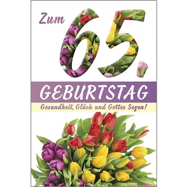 Produktbild des Artikels Faltkarte: Zum 65. Geburtstag (Schreibwaren)