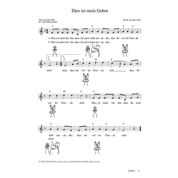 Produktbild des Artikels Dies ist mein Gebot (Noten - Download)