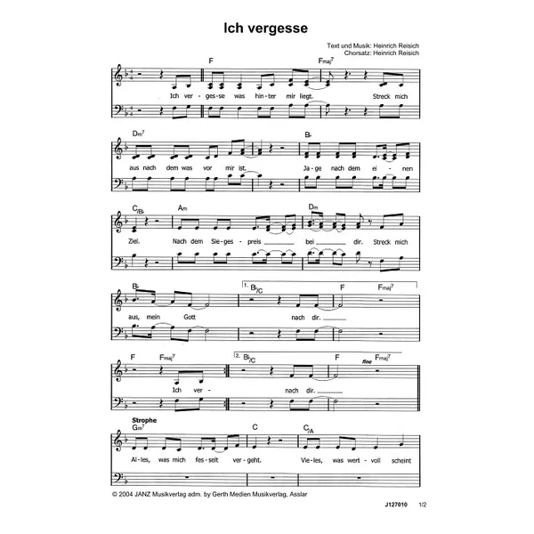 Produktbild des Artikels Ich vergesse (Noten - Download)