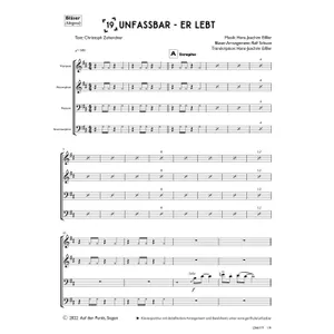 Produktbild des Artikels Unfassbar - Er lebt (Bläser) (Noten - Download)
