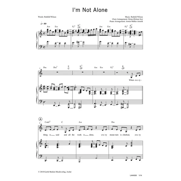 Produktbild des Artikels Im Not Alone (Noten - Download)