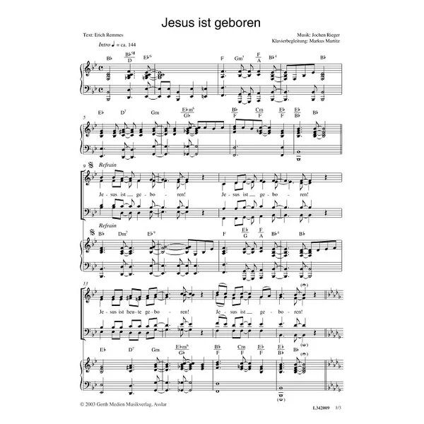Produktbild des Artikels Jesus ist geboren (Noten - Download)