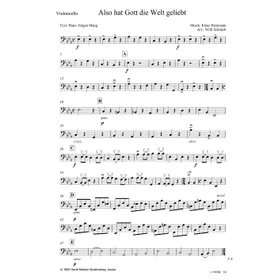 Produktbild des Artikels Also hat Gott die Welt geliebt (Violoncello) (Noten - Download)