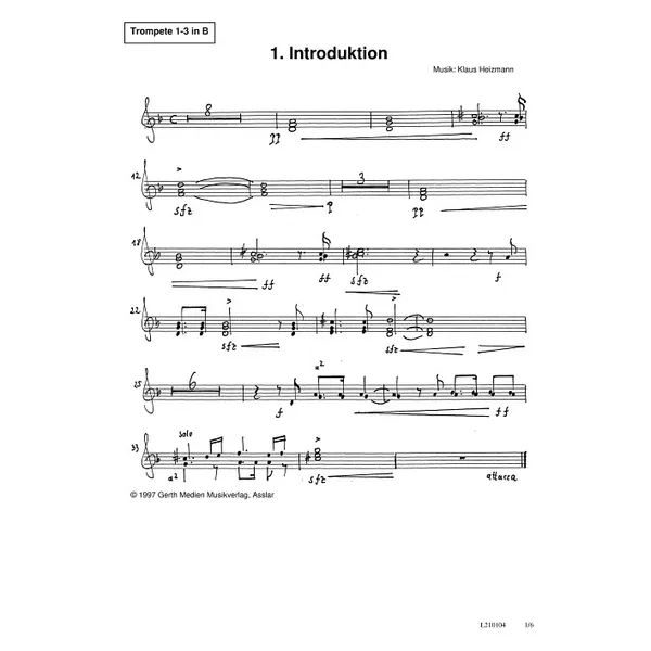 Produktbild des Artikels Dank für Golgatha (Trompete 1-3 in B) (Noten - Download)