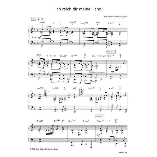 Produktbild des Artikels Ich reich dir meine Hand (Noten - Download)