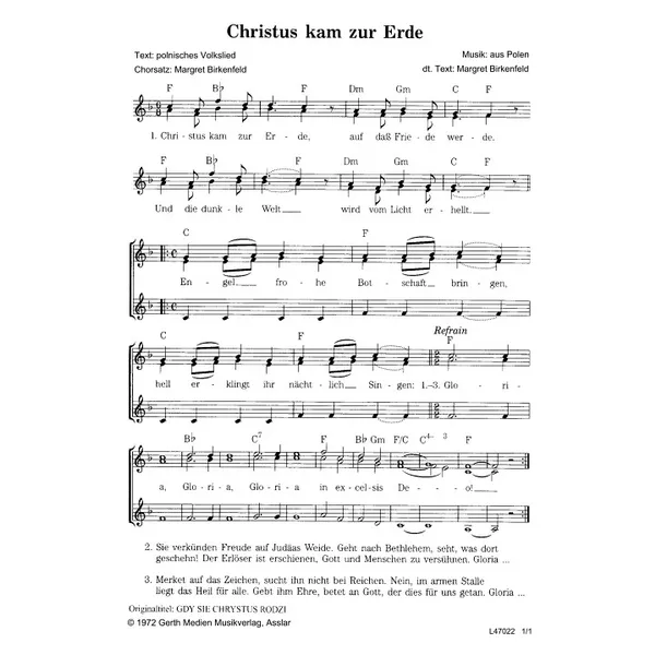 Produktbild des Artikels Christus kam zur Erde (Noten - Download)