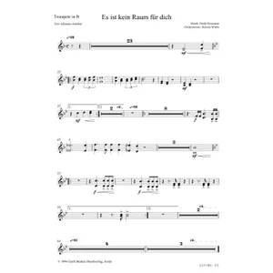 Produktbild des Artikels Es ist kein Raum für dich (Trompete in B) (Noten - Download)