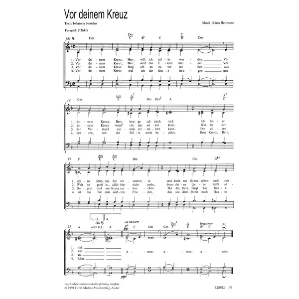 Produktbild des Artikels Vor deinem Kreuz (Noten - Download)