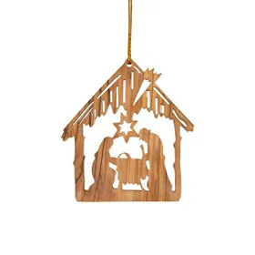 Produktbild des Artikels Baumanhänger Olivenholz "Krippe" ()