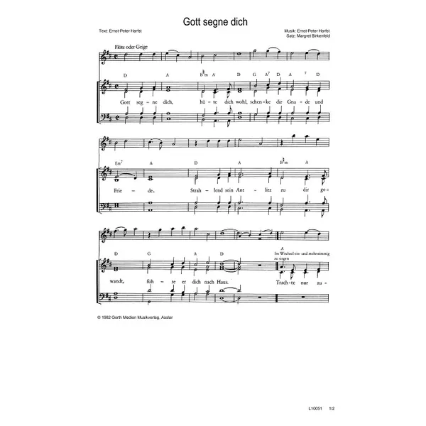 Produktbild des Artikels Gott segne dich (Noten - Download)