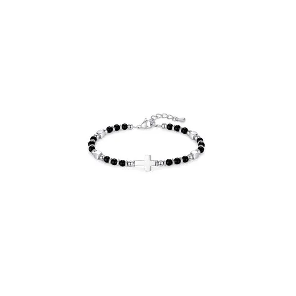 Produktbild des Artikels Perlenarmband "Kreuz" - schwarz ()
