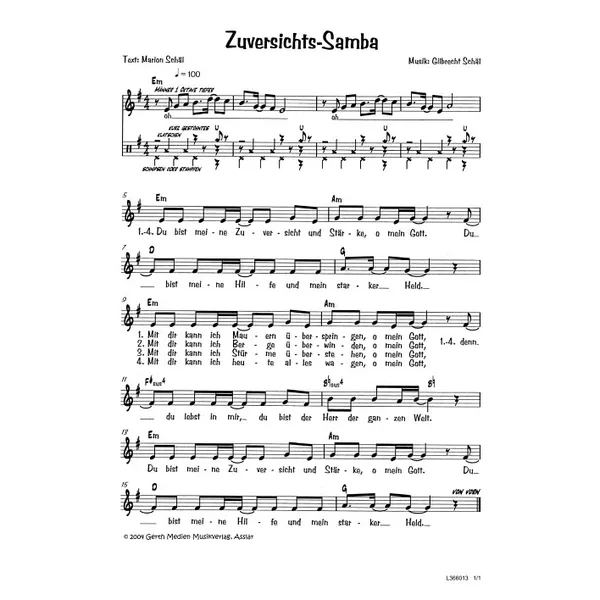 Produktbild des Artikels Zuversichts-Samba (Noten - Download)