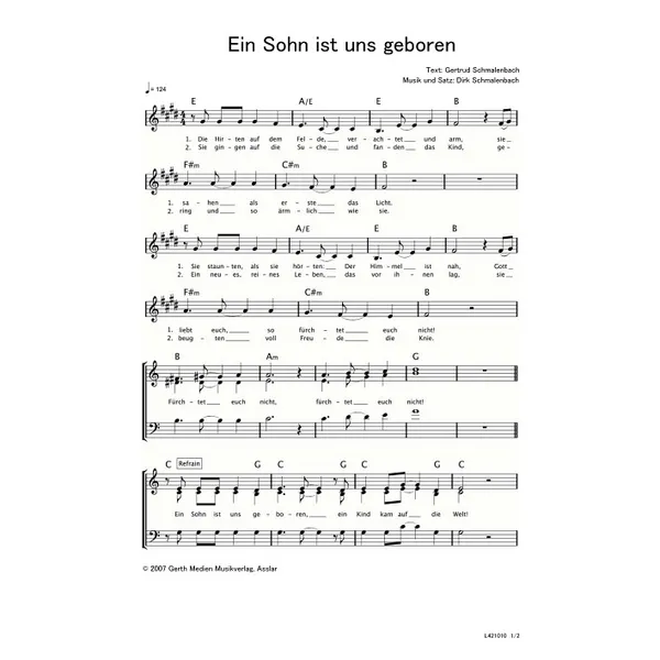 Produktbild des Artikels Ein Sohn ist uns geboren (Noten - Download)