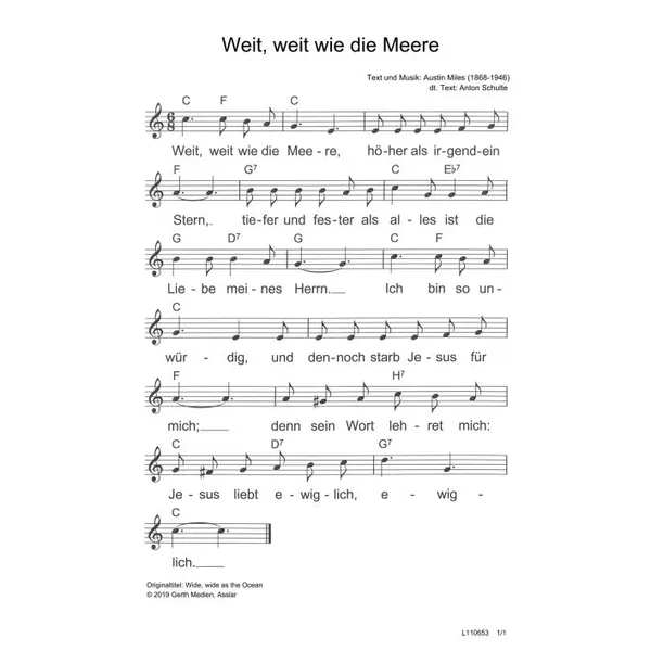 Produktbild des Artikels Weit, weit wie die Meere (Noten - Download)