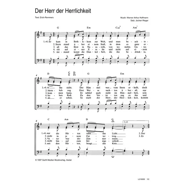 Produktbild des Artikels Der Herr der Herrlichkeit (Noten - Download)