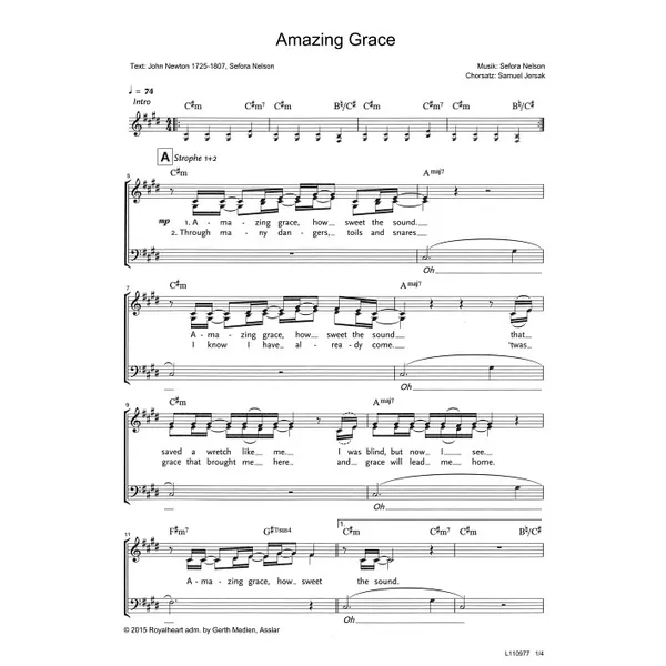 Produktbild des Artikels Amazing Grace (Noten - Download)