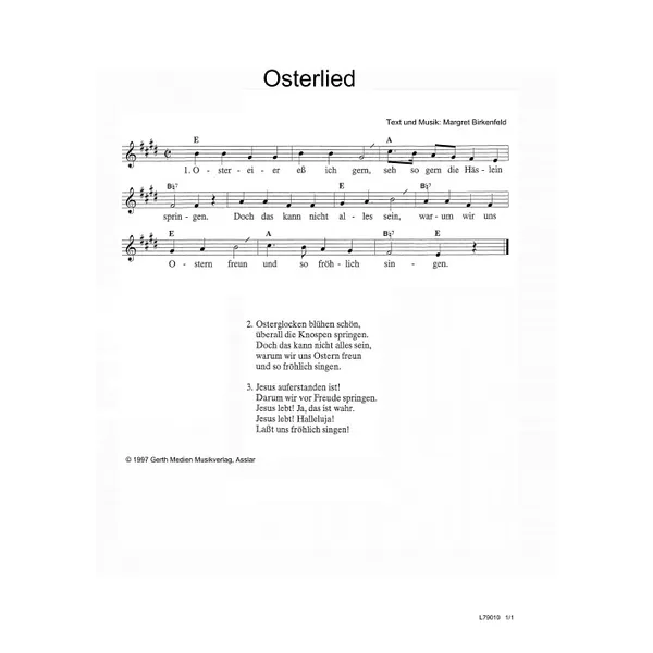 Produktbild des Artikels Osterlied (Noten - Download)