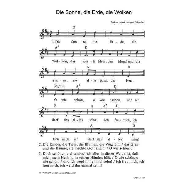 Produktbild des Artikels Die Sonne, die Erde, die Wolken (Noten - Download)