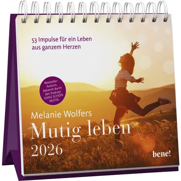 Produktbild des Artikels Mutig leben 2026 - Aufstellkalender (Kalender - Spiralbindung)