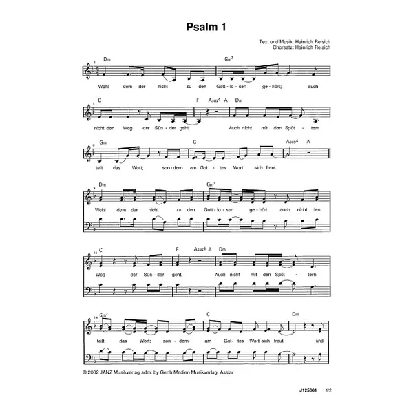 Produktbild des Artikels Psalm 1 (Noten - Download)